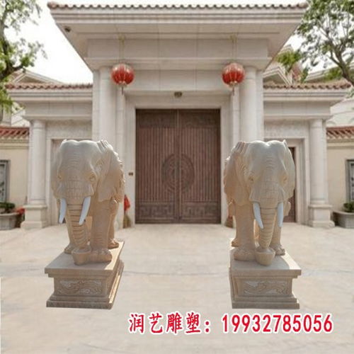 招财汉白玉大象石雕 长沙大象石雕雕塑价格